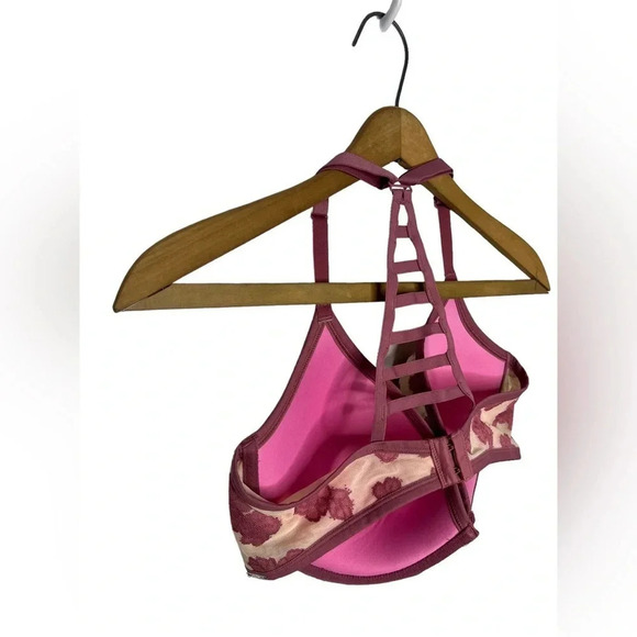 PINK Victorias Secret Hibiscus Lace Floral Soft Begonia Dusty Pink Cage Bra - Picture 6 of 11